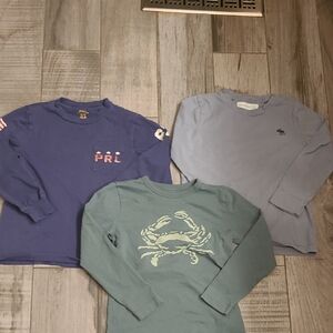 Kids Long Sleeve Shirt Set - Blue, Green, Gray